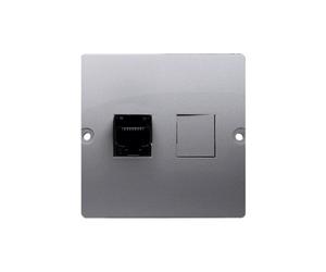 Prise téléphonique Single RJ12 Simon Basic acier BMT1.02/21