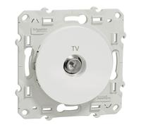 Schneider Electric Prise TV Odace S520445 1 poste fixation par vis Blanc
