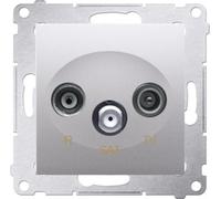 Prise terminale R-TV-SAT insert argent mat Simon 54 PremiumContact™ Simon DASK.01/43