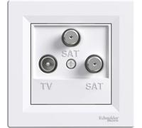 Prise terminale TV-SAT-SAT(1dB) avec cadre, blanc Schneider Asfora EPH3600121/SCH