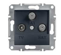 Prise terminale TV-SAT-SAT(1dB) sans cadre, anthracite Schneider Asfora EPH3600171/SCH
