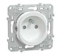 Prise terre 1 poste Ovalis Blanc Schneider