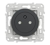 Prise terre affleurante 1 poste Odace Anthracite Schneider