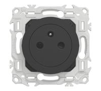 Schneider Electric Prise de courant Odace 2P+T affleurante Certifiée NF Noir onyx