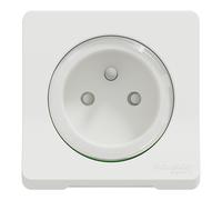 Prise terre étanche composable Mureva 1 poste blanc Schneider