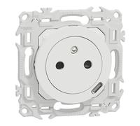 Prise terre + USB C 1 poste Schneider Electric Odace blanc
