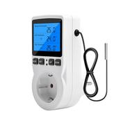 Prise Thermostat avec Sonde,220V Régulateur de Température Prise avec fonction de rétroéclairage,Contrôleur de Température pour Couveuse Frigo Serre.