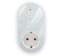 Prise Thermostat connecté radiateur Electrique Thermostat WiFi programmable pour Chauffage Refroidissement Contrôleur Thermostat d'ambiance regulateur de Temperature avec sonde (Blanc)