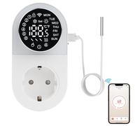 Prise Thermostat connecté WiFi Intelligent régulateur de température Chauffage Prise thermostats numérique 16A 220V Écran LED Commutation du Mode de Chauffage frigorifique