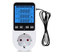 Prise Thermostat Numérique, Prise Minuterie 230V 16A, Prise Régulateur de Température avec LCD, Prises Thermostats avec Capteur, Thermostat Terrarium, pour Protection Antigel de Serre Chauffage