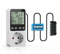 Prise Thermostat, NuméRique Thermostat Terrarium Pour 230V Avec Alarme De Capteur Pour Humidificateur DéShumidificateur Thermostat Radiateur Electrique