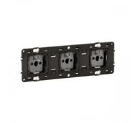 Prise triple 3x2P+T 16A 250V précâblée à bornes automatiques Céliane LEGRAND