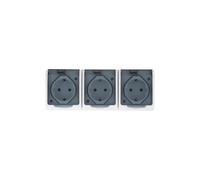 Prise triple étanche Schuko avec clapet HERMES 0326-01
