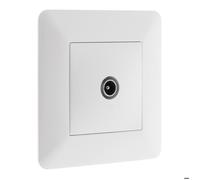 Zenitech - Prise TV Ø9,52 mm - Appareillage Encastré - Moteur Compact pour Câbles Faciles, Façade Réglable - Compatible Boîte d'Encastrement - Plaque 86 x 86 mm - Blanc