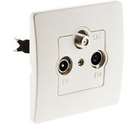 Zenitech Prise TV Venus Ø9,52 mm – Sat + FM – Blanc