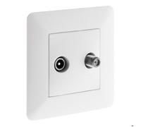 Zenitech - Prise TV Ø9,52mm + satellite - blanc -