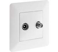Prise TV Ø9,52mm + satellite - blanc - Artezo - Zenitech Blanc G