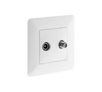 Prise TV Ø9,52mm + satellite - blanc - Artezo - Zenitech