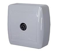 Prise TV de surface, design mural et installation facile, parfaite pour placer des appareils TV et multimédia sur le mur.