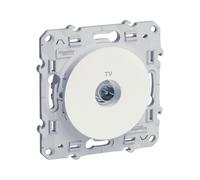 Prise TV encastrable connecteur mâle SCHNEIDER Odace S520453- 9,52 mm - blanc