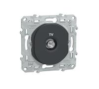 Prise TV encastrée Ovalis anthracite coaxiale 75 ohms 5-862 MHz