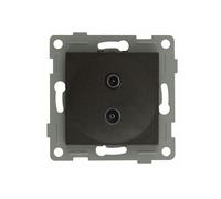 Prise TV et antenne - Prise encastrée en graphite pour signal TV et antenne satellite, avec connexion simple et design moderne