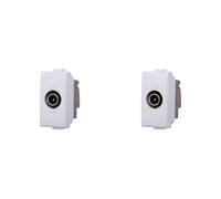 Prise TV et Sat passant connecteur mâle compatible Bticino Matix couleur blanche