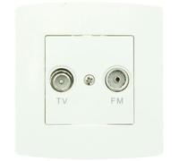 Prise TV Femmelle/Mâle encastrable PROFILE - Blanc