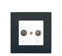 Prise TV /FM Blanc Delta Viva + Plaque Anthracite-SIEMENS