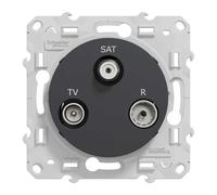 Prise TV/FM/SAT - 1 entrée - Anthracite - Odace 2011 - S540461 - Schneider