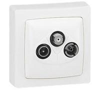 Prise TV-FM-SAT complet saillie - LEGRAND 86042 - Blanc - Rectangulaire - Intérieur