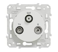 Schneider Electric Prise TV/FM/SAT ODACE S520461 1 entrée à vis Blanc