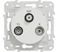 Prise TV / FM / SAT ODACE 1 entrée blanc à vis - SCHNEIDER ELECTRIC - S520461 Blanc G