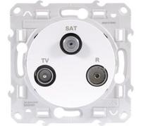 Prise TV FM SAT ODACE Schneider Electric 1 entrée à vis S520461 Blanc G
