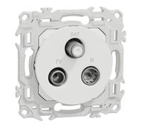 Prise TV/FM/SAT odace - sorties coaxiales - blanc craie - SCHNEIDER - S920461