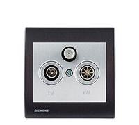 Prise TV/FM/SAT Silver Delta Iris + Plaque basic Anthracite-SIEMENS