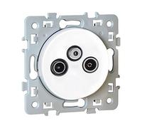 Prise TV+FM+SAT Square 1 poste - 250V - Blanc