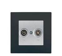Prise TV / FM Silver Delta Viva + Plaque Anthracite-SIEMENS