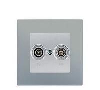 Prise TV / FM Silver Delta Viva + Plaque Silver-SIEMENS