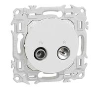 Prise TV/FM - Sortie coaxiales - Odace - S920451 - Schneider - Blanc craie