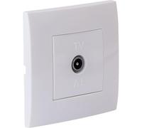 Prise TV mâle encastrée + plaque de finition Kalya - Blanc - Zenitech