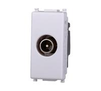 Prise TV passant connecteur mâle compatible Vimar Plana couleur blanche 2253