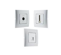Prise TV + prise téléphonique 8 plots + prise RJ45 - Simplea