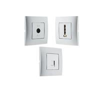 Zenitech - Prise TV + prise téléphonique 8 plots + prise RJ45 - Simplea G