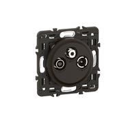 Prise TV R-SAT DAB+ Céliane enjoliveur Noir et support LEGRAND CZ0388