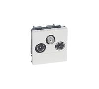 Prise TV-R-SAT Mosaic - FM et DAB+2 - 2 modules - Aluminium