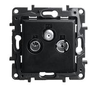Prise TV-R-SAT noire 1,5 dB Niloe Step encastrée