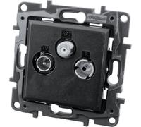 Prise TV-R-SAT passage noir 14 dB Niloe Step