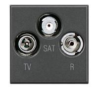 Prise TV/RD/SAT Dérivée Couleur Anthracite B-Ticino Axolute Modèle HS4210D