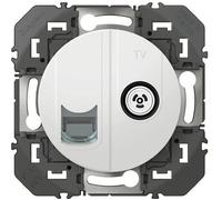 Prise TV + RJ45 Cat6 STP - LEGRAND - Dooxie - Blanc - A encastrer - Plastique